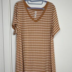 LuLaRoe “Christy” Striped V-Neck Tee
